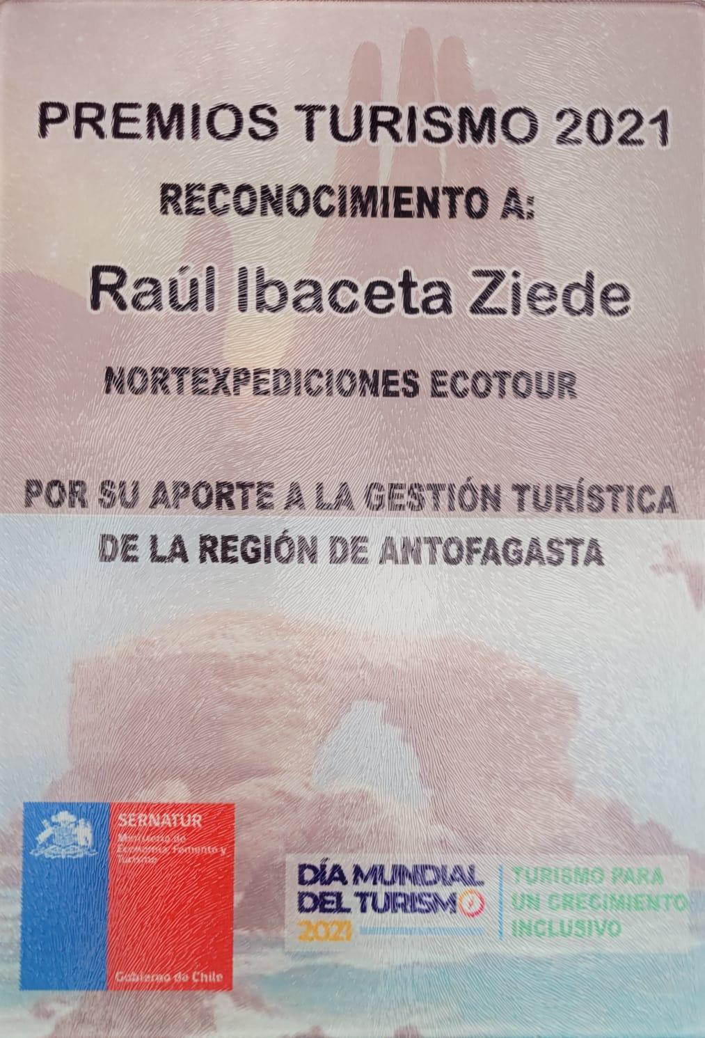 Premio Sernatur 2021 nortexpediciones Antofagasta